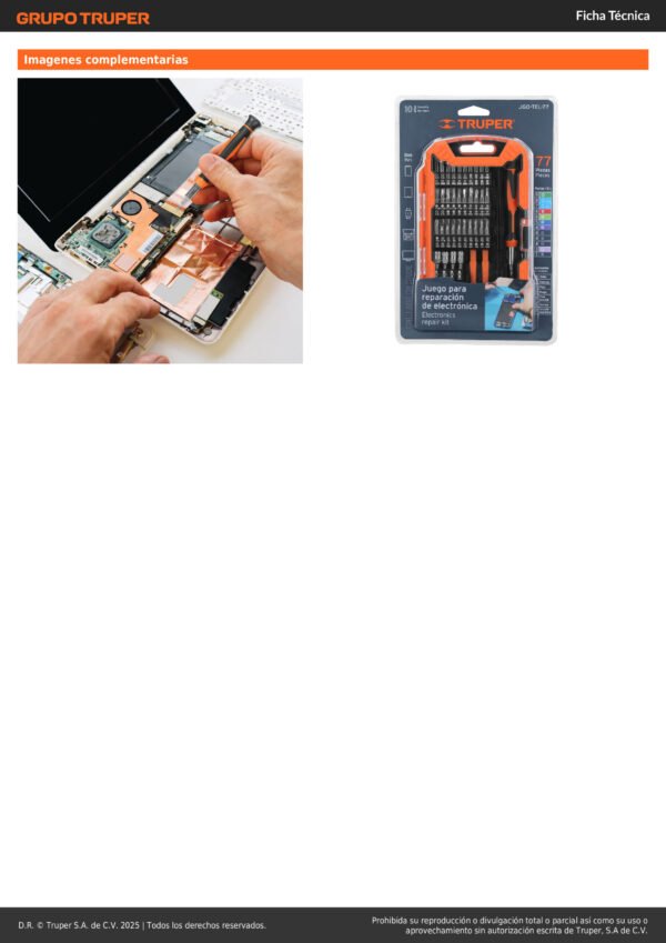 Juego Destornillador Precision Electronica Truper Jgo-tel-77