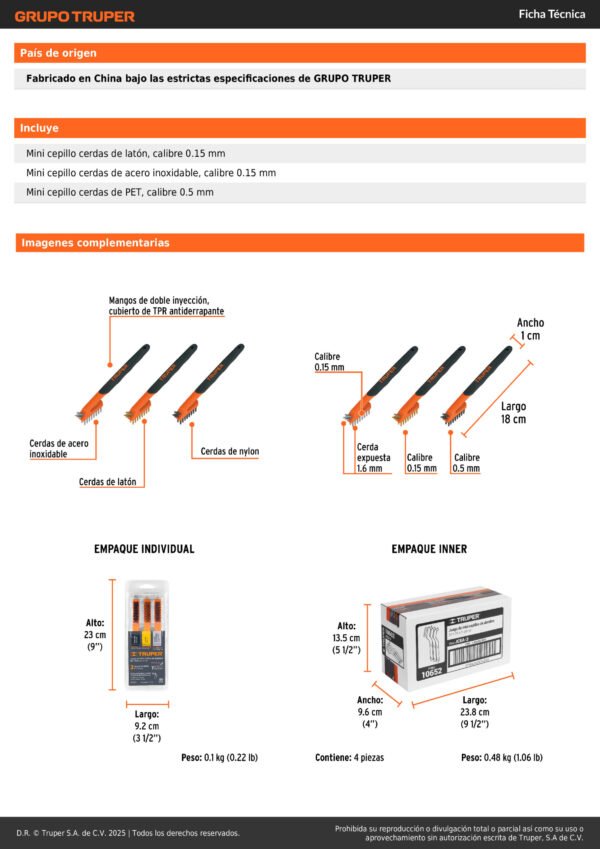 Juego 3 Mini Cepillos De Alambre Truper