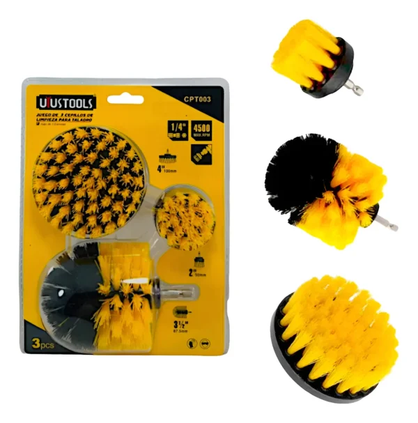 D_NQ_NP_2X_661347-MCO86215651865_062025-F Juego De 3 Cepillos Multiusos Para Taladro Uyustools
