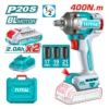 Kit Llave Impacto 400nm Total 20v + 2 Baterias Inalam Total