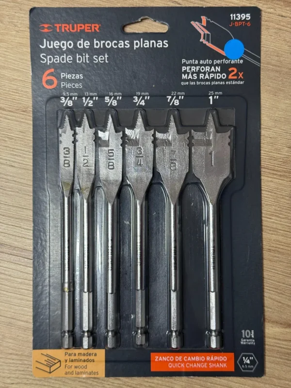 Juego 6 Brocas Espada Para Madera Truper