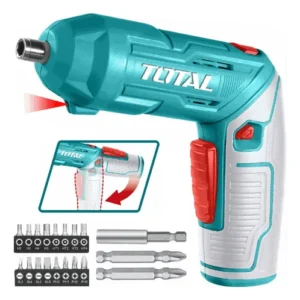 Destornillador Inalambricor Escualizable 4v + 19acc + Cable Total
