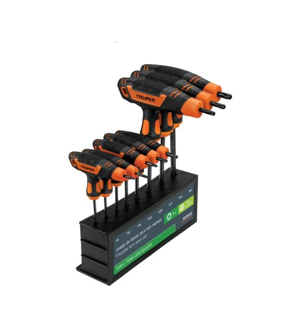 Juego de 8 llaves torx extralargas con mango T - Truper
