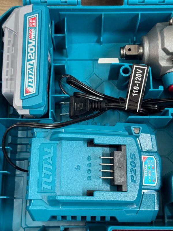 Kit Llave Impacto 400nm Total 20v + 2 Baterias Inalam Total