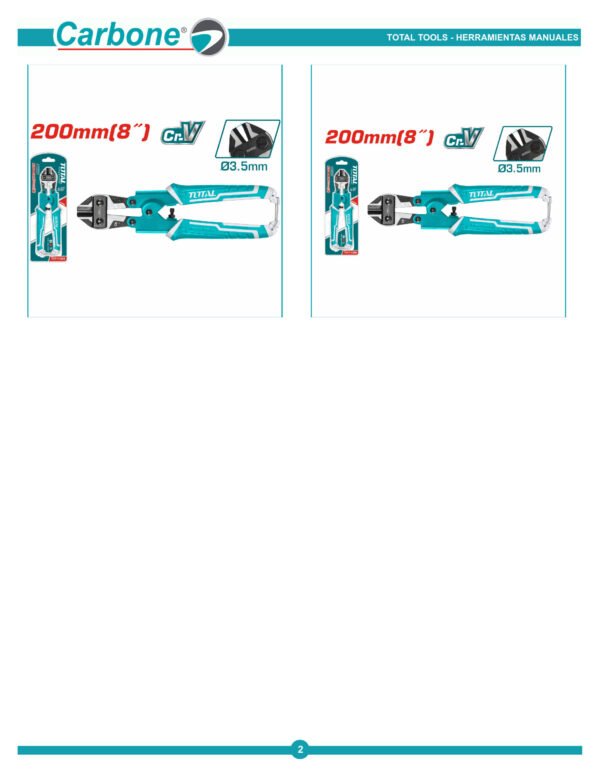 tht11386-mini-cizalla-8-cr-v.-al_002 Cizalla Mini 8 Plgda Alicate Tijera Corta Pernos 200mm Total