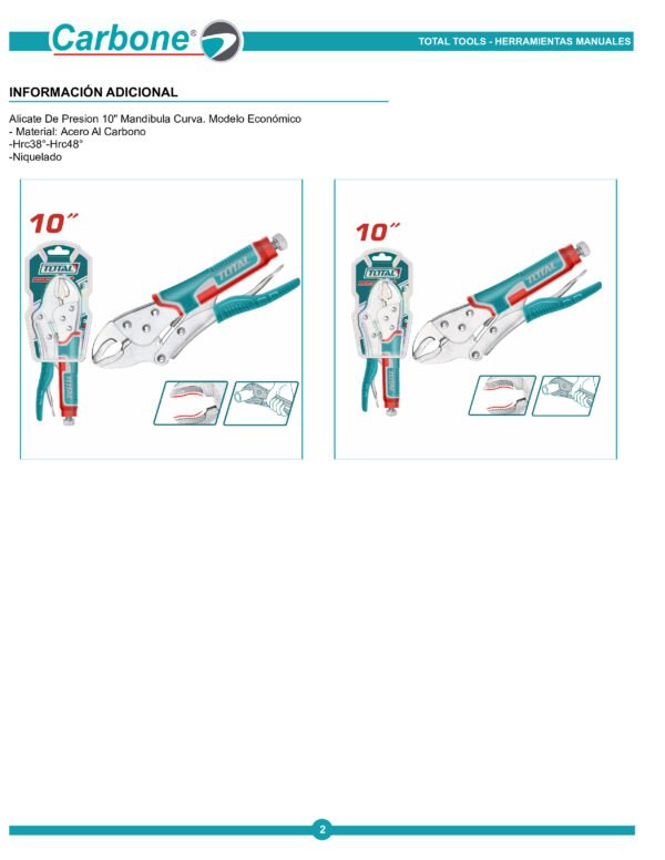 Alicate Hombresolo 10" Curvo Total