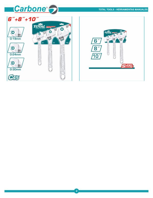 Kit X 3 Llaves Expansiva 6'' 8'' Y 10'' Total Thtk1013