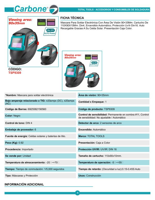 Careta Soldador Fotosensible Electronica Dos Sensores Total