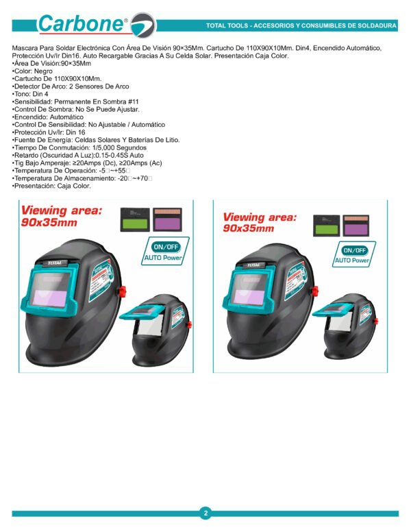 Careta Soldador Fotosensible Electronica Dos Sensores Total