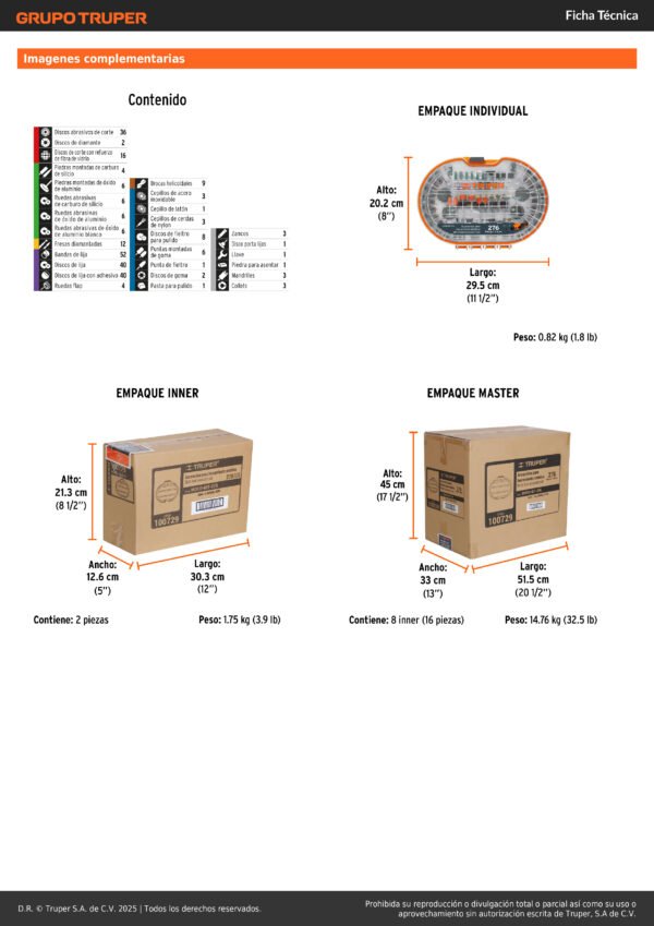 Accesorios Para Motor Tool 276 Piezas Truper 100729