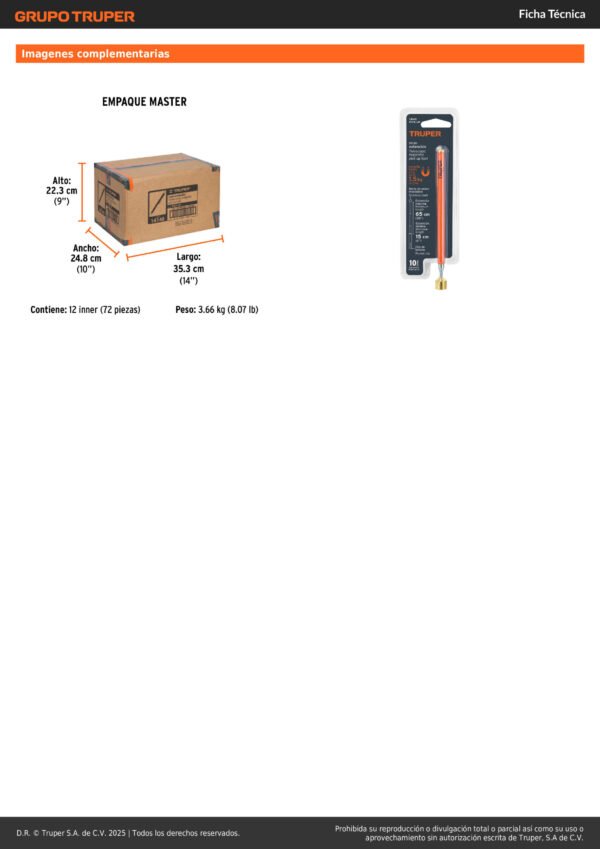 14140 (1)_003 Iman Lapiz Telescopico Extensible 63 Cm Hasta Truper 14140