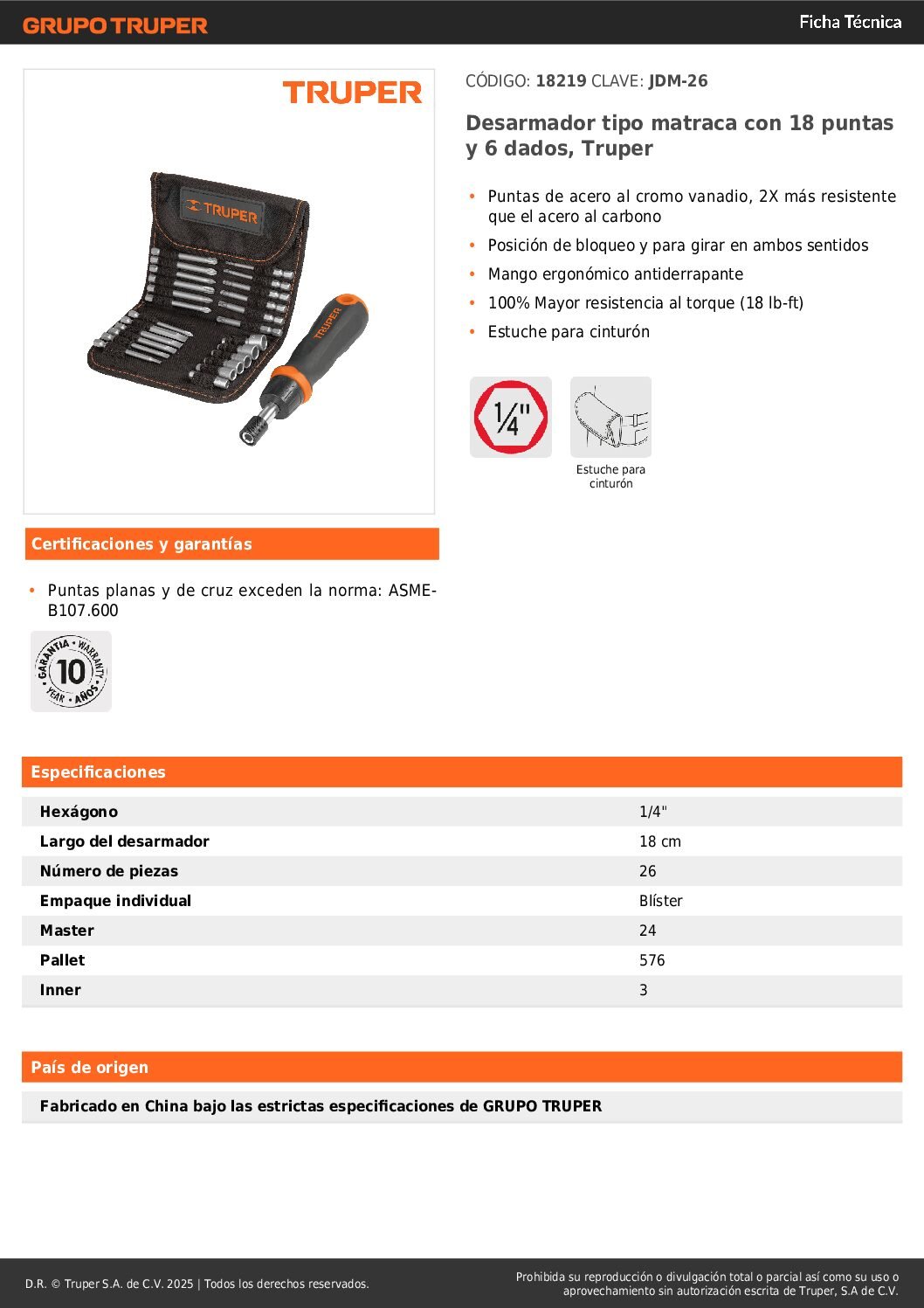 Kit X26 Atornillador Ratchet + Puntas Desarmador + Estuche