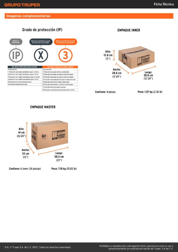 19847_003 Linterna Recargable Led Alta Potencia 320 Metros Truper19847