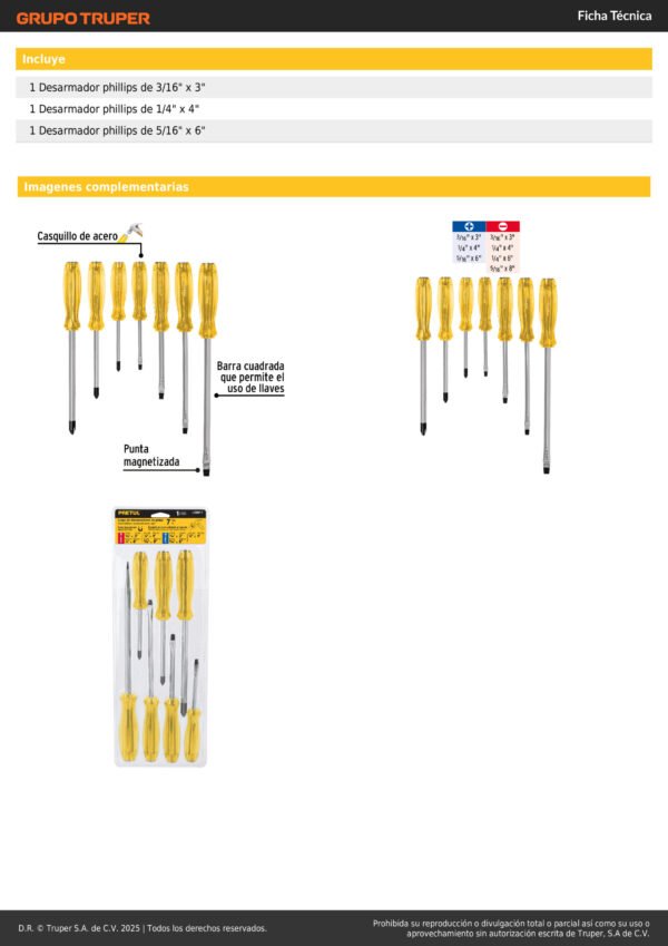 Juego De Desarmadores De Impacto 7 Pzas Pretul 21378