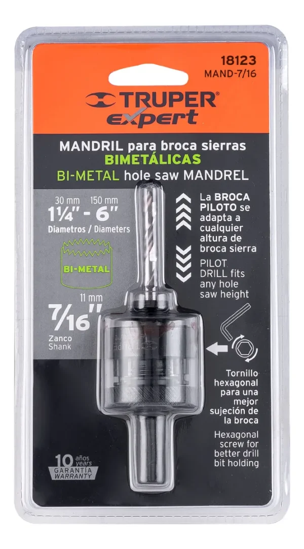 Mandril Brocasierras Zanco 7/16'' Para Copas Bimetálicas