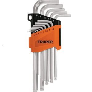 Juego 13 Llaves Bristol Extra Larga Milimetrica Truper 13646 Color Plateado