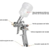 Aerografo Pistola Gravedad 120ml Boquilla 1mm Truper 11097