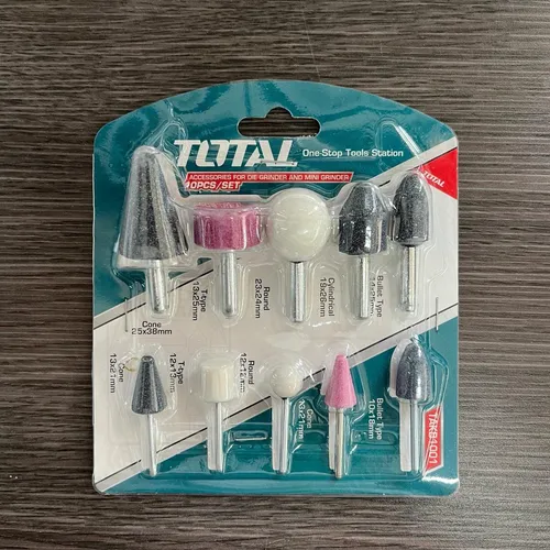 Juego X 10 Puntas Mototool Piedra Metal, Acero Inox, Fresas