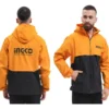 Chaqueta Impermeable Forro En Malla Lluvia Naranja Y Cafe