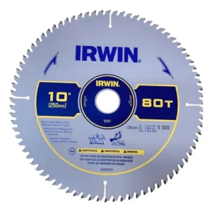 Disco 10'' Sierra 80 Dientes Madera Melamina Eje 30mm Irwin