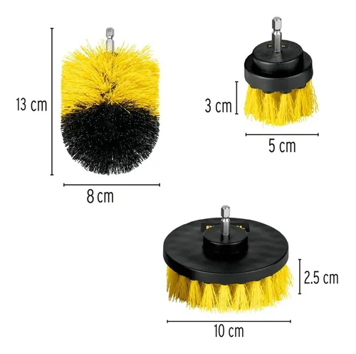 Juego X 3 Cepillos Truper Para Taladro Electrico Limpieza