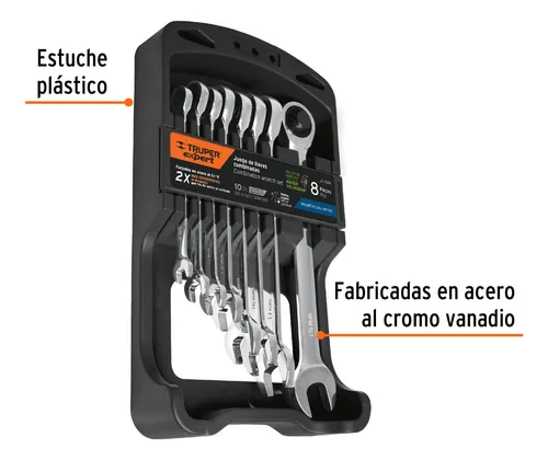 Juego 8 Llaves Mixtas Milimétricas Industrial Ratchet 15816