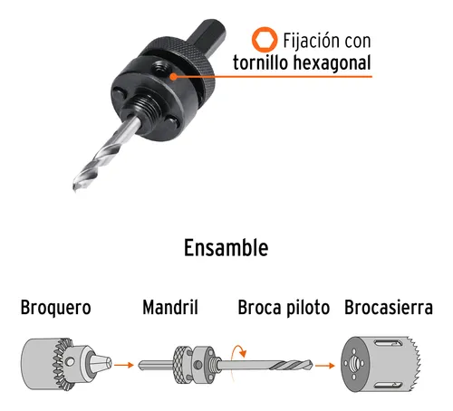Mandril Brocasierras Zanco 7/16'' Para Copas Bimetálicas