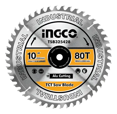 Disco 10'' Para Corte En Aluminio 80t Con Eje De 30mm Ingco