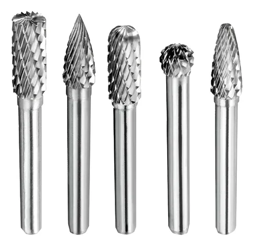 Juego X5 Fresas Para Metal Tungsteno 14'' X 516'' Mototool