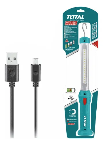 Lampara Tuborecargable 300lumenes Mecanico Litio + Cable