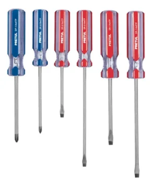 Juego Destornilladores X6pzas Mango Pvc Pretul Pesado