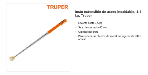 Iman Magnetica Telescopico 1.5kg Metal Truper 14140