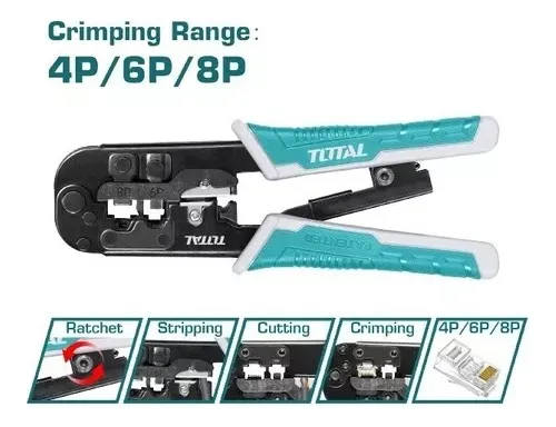 Ponchadora De Cable De Red 8 4p 6p 8p Tmpcn5468r Totaltools