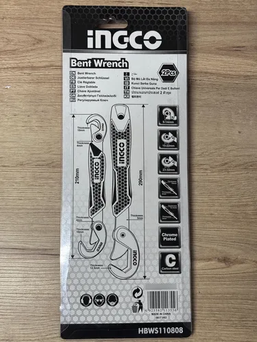 Juego De 2 Llaves Tipo Gancho Sencilla Y Doble Ingco