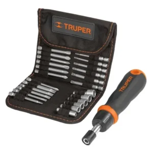 Kit X26 Atornillador Ratchet + Puntas Desarmador + Estuche