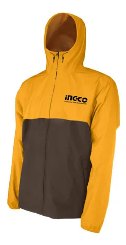 Chaqueta Impermeable Forro En Malla Lluvia Naranja Y Cafe