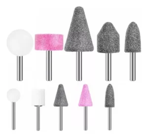 Juego X 10 Puntas Mototool Piedra Metal, Acero Inox, Fresas