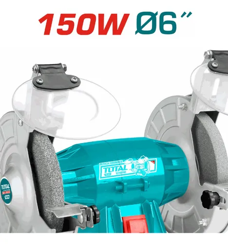 Esmeril De Banco 6 Pulgadas Total 150w + 2 Piedras 3.450rpm