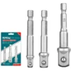 Kit X 3 Adaptadores Para Copas De 1/4 1/2 Y 3/8 X 7cm Largo