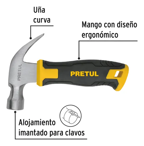 Mini Martillo Con Iman 10 Oz Pretul 22291