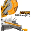 Sierra Ingleteadora Telescopica 12'' Ingco Total 2400w Pulga