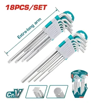 Kit X 18 Piezas Llaves Bristol Allen Y Torx Total Tht106kt01