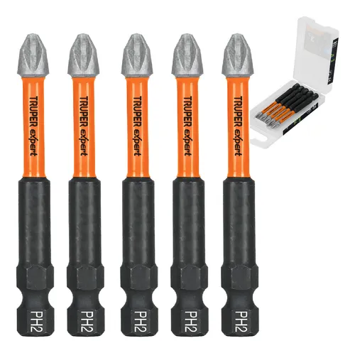 Estuche 5 Puntas Cruz Largars Ph2 De Impacto 3'' Truper