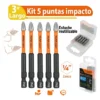 Estuche 5 Puntas Cruz Largars Ph2 De Impacto 3'' Truper