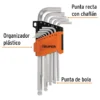 Juego 13 Llaves Bristol Extra Larga Milimetrica Truper 13646 Color Plateado