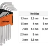 Juego 13 Llaves Bristol Extra Larga Milimetrica Truper 13646 Color Plateado