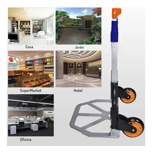 Carreta Plegable Carga Paquetes Ruedas Carro 60kg Wadfow