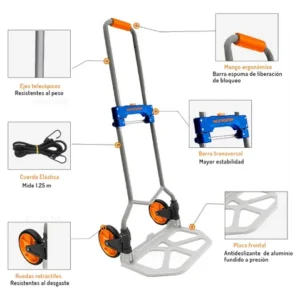 D_NQ_NP_979287-MLA79762050068_102024-O Carreta Plegable Carga Paquetes Ruedas Carro 60kg Wadfow