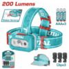 Linterna Led Minera 200 Lumens 91 Metros Para Casco Total