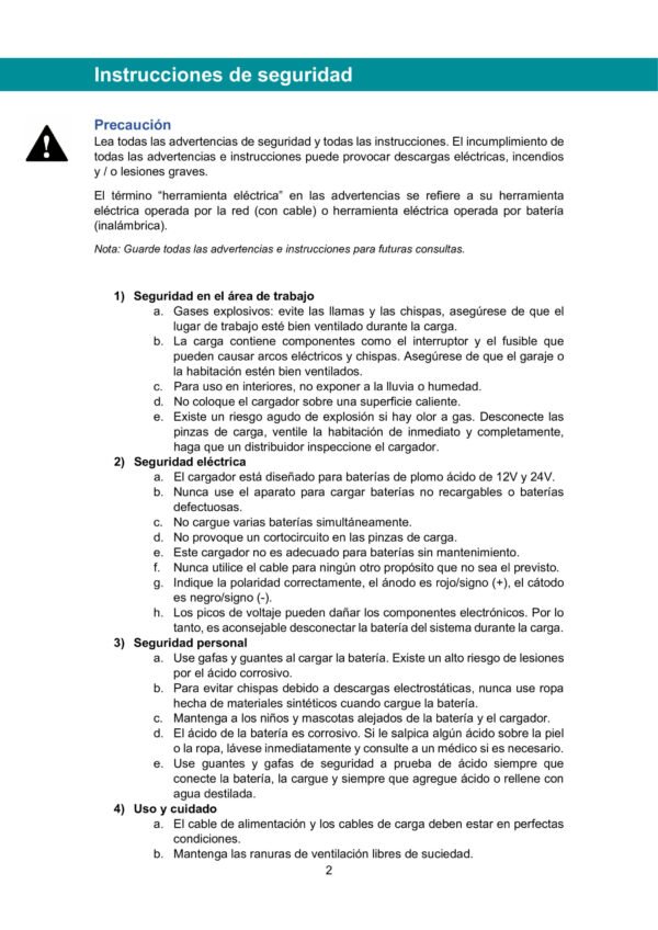 Cargador De Bateria Para Carro 12v Y 24v Total Utbc1601